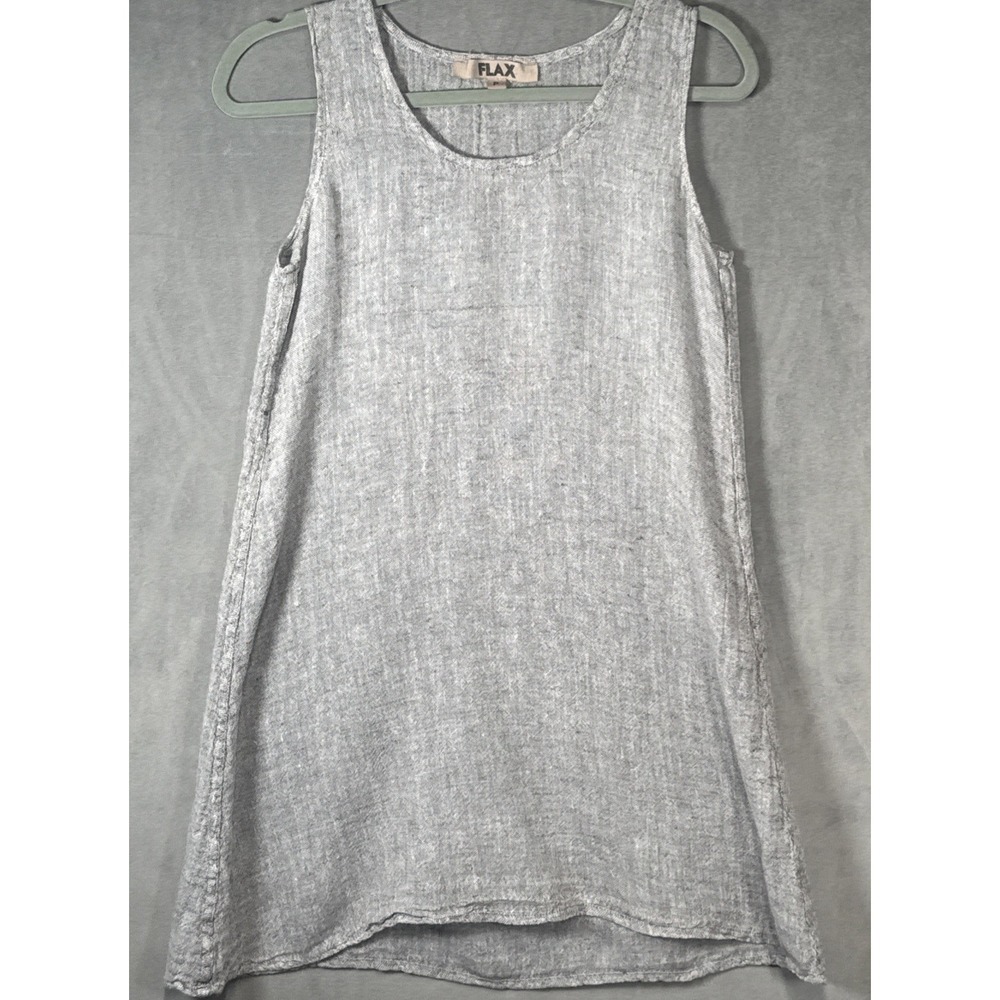 Flax 100%‎ Linen Gray Sleeveless Maxi Tank Dress Women's Size P (4-6)